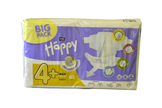 Подгузники детские гигиенические Happy Bella baby maxi plus (Хеппи Белла беби макси плюс) 9-20 кг №62